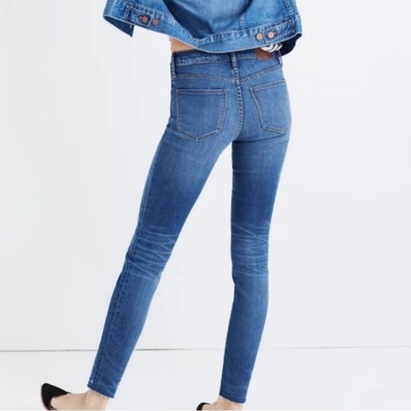 Madewell 9" High Riser Skinny Skinny Jean Button Fly Raw Hem Ankle Size 25 - Picture 7 of 11